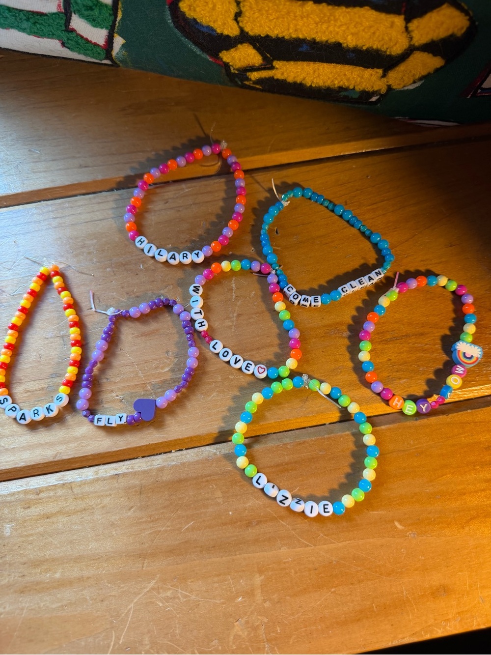 Hilary Duff Multicolor Beaded Name Bracelets